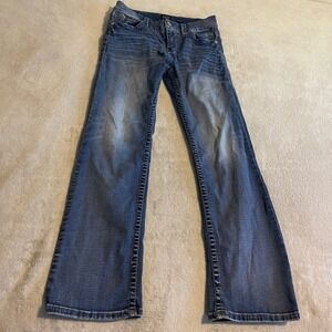 Buckle Black Fit No 29 Mens Bootleg Jeans Blue Denim 34x34 Stretch (32x33)